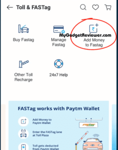 add money to fast tag paytm wallet