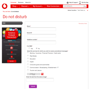 how to activate Do not Disturb in Vodafone number step by step guide