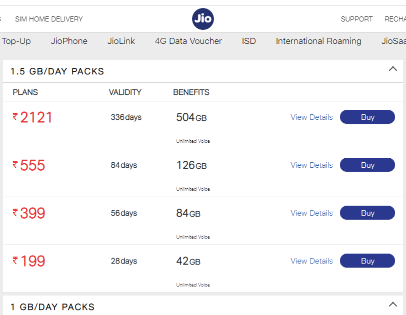 Reliance Jio Prepaid Plans in 2020 with Unlimited Calls and Data TECH