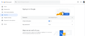 change google mail id and password