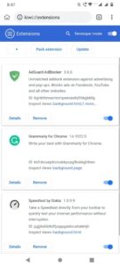 how to download extensions feature in chrome mobile version