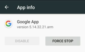how to force stop google app