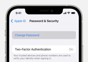 how to change apple iphone password