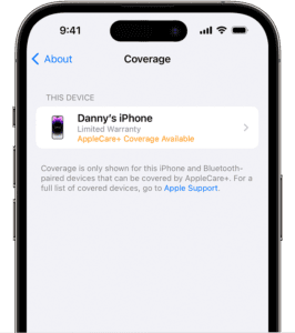 Apple iPhone warranty status check